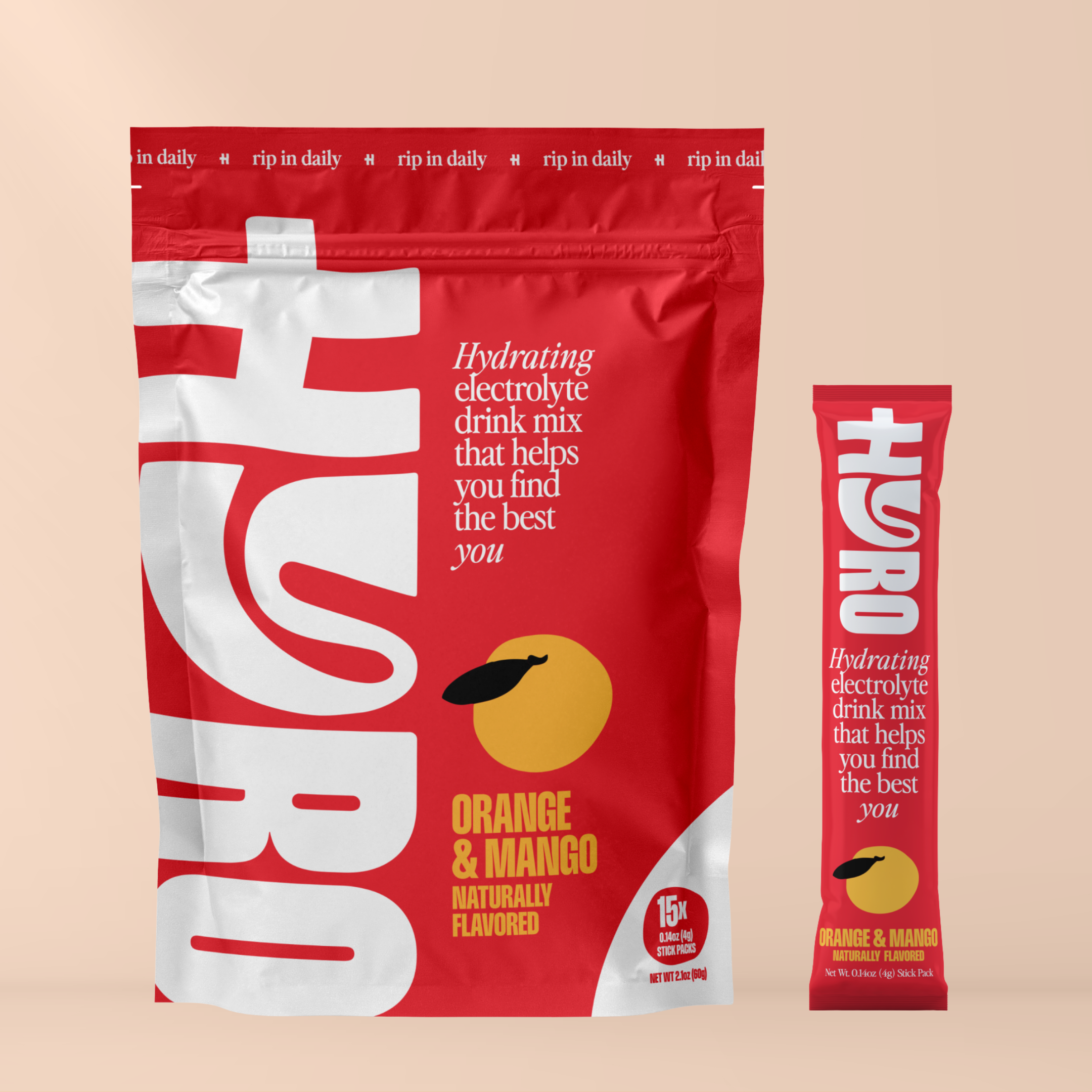 Hyro orange mango pouch and stick